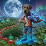 Cosmic Blue Space Fiddle - MASER Earth Emily Jean Fairygodmothersdog 