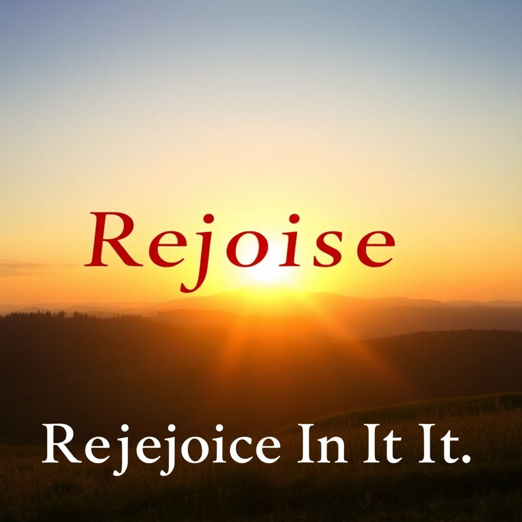 Rejoice In It